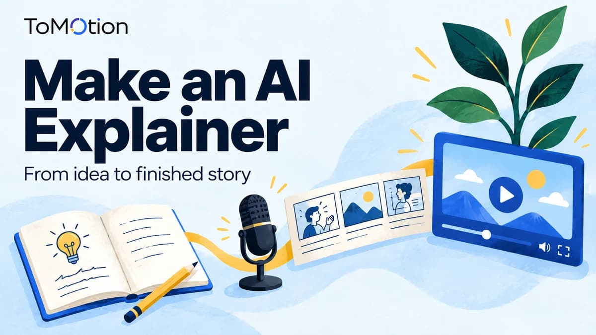 Make an AI Explainer — a notebook, narration microphone and storyboard become a video.