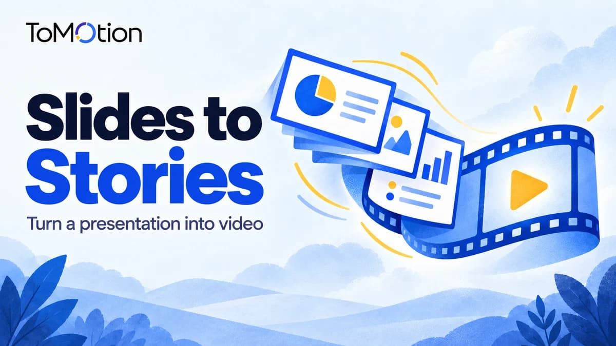 Slides to Stories — a presentation opens into a filmstrip.