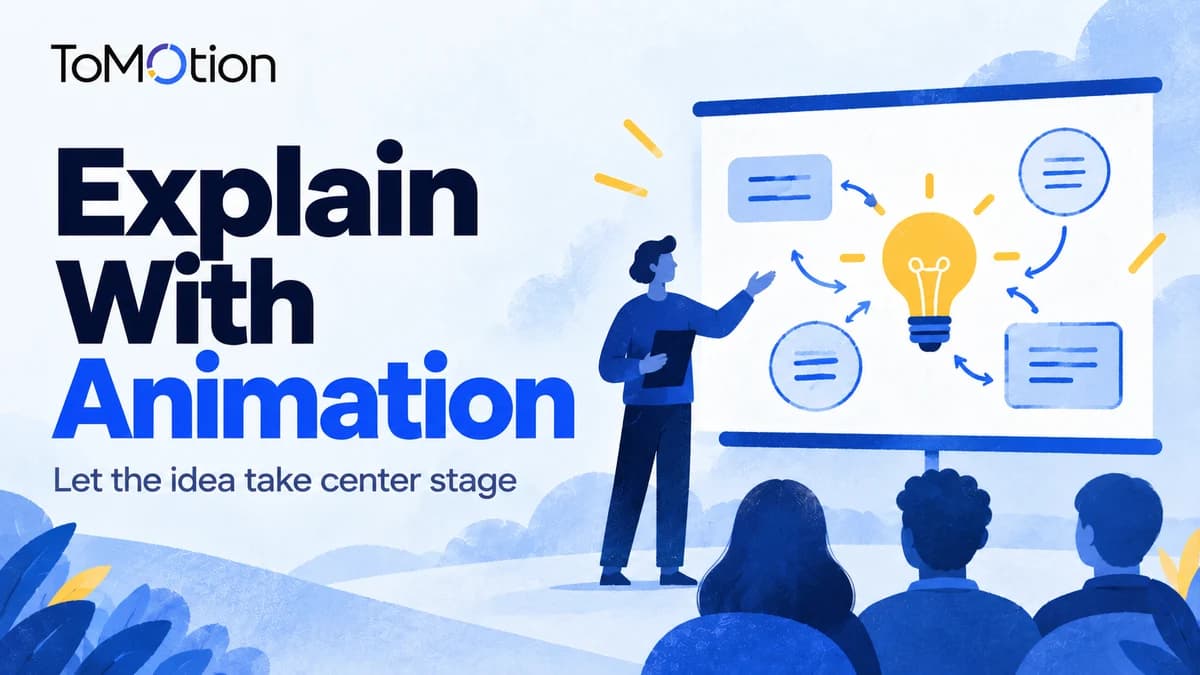 Explain With Animation — a presenter and concept diagram show different approaches.